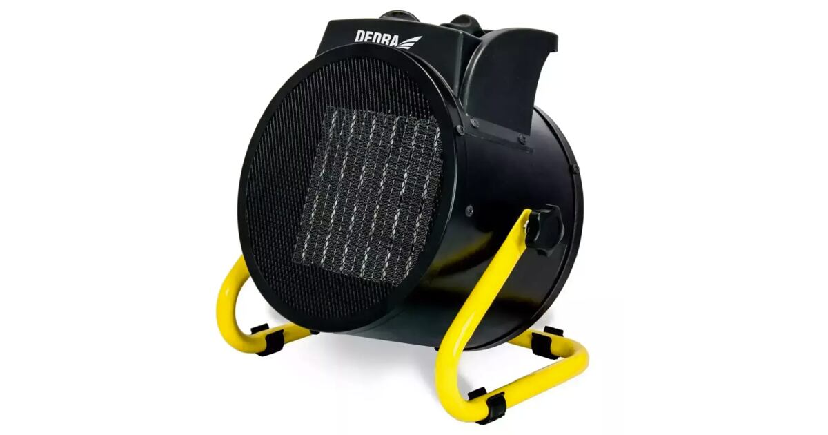 DEDRA PTC Elektrische Verwarming 3.0 KW Rond Zwart - Keramisch Element, Thermostaat, Voor 30 M², Oververhittingsbeveiliging, Verwarming & Ventilator