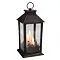 lucerna LED svíčka 29*14*14cm, sklo/PH MĚĎ ČERNÁ S ČASOVAČEM, 385744