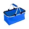 košík nákupní skládací 48*24*28cm, Al + polyester, uzavírání na zip, modrý, 326247