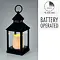 lucerna vánoční LED, 23*10*10cm, sklo/ph, černá s časovačem