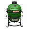 PROTECO gril keramický 32cm, teplota 50°-400°C, keramika 2cm, ochranný plášť, pohrabáč, zelený