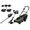 NAREX Camouflage Garden aku súprava (kosačka, strunový vyžínač, plotostrih), 2*aku 20V/4Ah+1*aku 2Ah