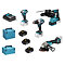 MAKITA DLX4195JX1 aku sada DGA504+DHR243+DHP489+DTD173 Li-ion LXT 18V/3*5Ah, 2* Makpac