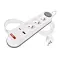 EMOS prodlužovací kabel 2m, 3 zásuvky s vypínačem, bílo-šedý, 1*USB-A, 1*USB-C, 1,5 mm2, P1312FC