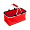 košík nákupní skládací 48*24*28cm, Al + polyester, uzavírání na zip, červený, 327053