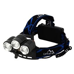 CATTARA čelovka LED CREE XM-L T6 10W + 2* CREE XP-E 3W, 400lm, 2*3,7V, laser, dosvit až 500m 13125