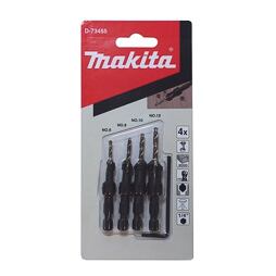 MAKITA D-73455 súprava vrtákov so záhlbníkom 4ks, 2,4+2,8+3,2+3,6mm, záhlbníky 6+8+10+12mm