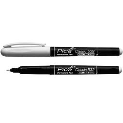 PICA permanetný značkovač instant classic pen okrúhly hrot, vodoodolný, biely 532/52