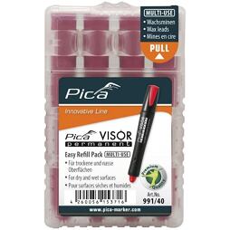 PICA tuhy náhradné pre pica visor permanent - 4ks v balení – červená 991/40