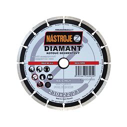 NÁSTROJE CZ diamantový kotúč segmentový 230*2,5*22,2mm kameň, tehly a stavebné materiály IM-DK-S230