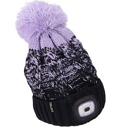 EXTOL Light čiapka s čelovkou 4*45lm, nabíjacia, USB, tm. modrá/fialová s brmbolcom, uni veľkosť 434