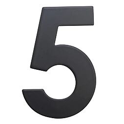 číslo domovní 5, 75mm, nerezové, ČERNÉ