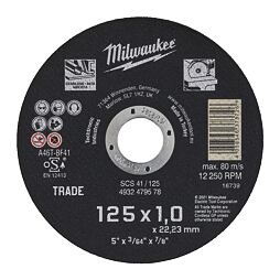 MILWAUKEE 4932479578 rezný kotúč 125*1,0*22,2mm, oceľ + nerez