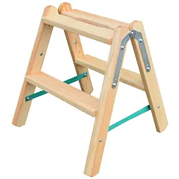 WOODLAND schůdky oboustranné dřevěné, 2 příčky, nosnost 150kg, 48cm, impregnovaná borovice, 401150