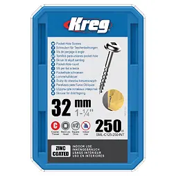 KREG Zinc Maxi-Loc šrouby pro skryté spoje - 32mm, hrubý závit, 250ks SML-C125-250