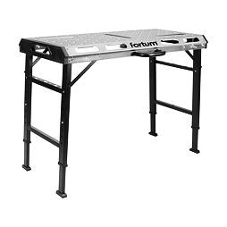 FORTUM stůl svařovací přenosný, 107*53cm, výška 70-93cm, stůl 2mm galv. plech, 4759970