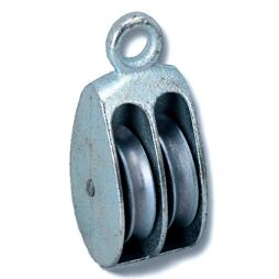 kladka liatinová dvojitá 5/20mm, pevný záves, čierny lak V3652-06