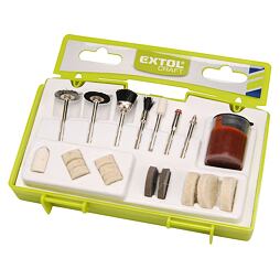 EXTOL CRAFT nástavce čistiace a leštiace mikro sada 20ks, stopka 3,2mm 73417