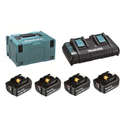 MAKITA 198091-4 sada 4*BL1860B akumulátor 18V/6Ah + DC18RD dvojnabíječka + systainer