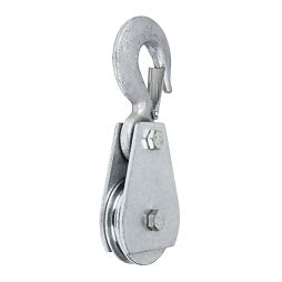 kladka závěsná montážní s hákem 0,9t lano 10/75mm Zn, 3675-10