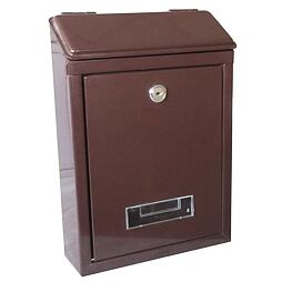schránka poštová 210*300*60mm, kov, hnedá