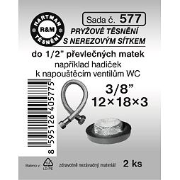 HARTMAN těsnění s tvarovaným nerezovým sítkem 3/8", sada č. 577