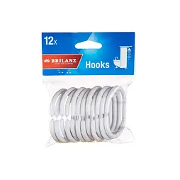 háček pro koupelnový závěs 5,7*4cm, PH, bílý, 12ks, 267392