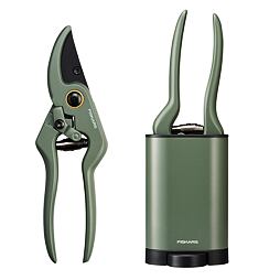 FISKARS 1075314 nůžky ruční dvousečné na keře a rostliny, čepele NEREZ, volně stojící pouzdro