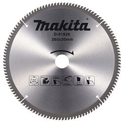 MAKITA D-81826 pilový kotouč 260*30mm, 120Z TCT na hliník (old=D-61880)