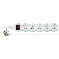 kabel 230V prodlužovací 2m, 5 zásuvek, vypínač P1512