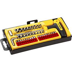 TOPEX sada bitů a hlavic 1/4" s T-rukojetí, 41ks, 39D369