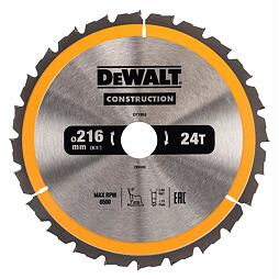DeWalt DT1952 pílový kotúč 216*30mm 24Wz ATB -5° rýchly pozdĺžny rez