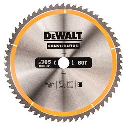 DeWalt DT1960 pílový kotúč 305/30mm 60WZ ATB -5° extra rýchly rez