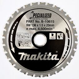 MAKITA B-33526 pílový kotúč 136mm*20mm 30Z na kov (old=B-10615)