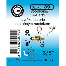 HARTMAN těsnění vodovodní baterie k vršku baterie s otočným ramínkem 3/8", sada č. 89