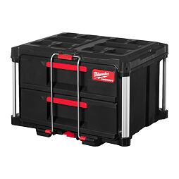 MILWAUKEE 4932472129 box PACKOUT, 2 zásuvky, guličkové výsuvy, súprava priehradek