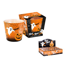 svíčka vonná ve skle HALOWEEN 115g, potisk, 94156oč