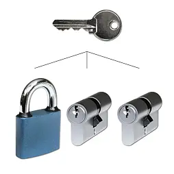 RICHTER 2*vložka 30+35, 1*visací zámek 52 společný klíč