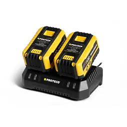 PROTECO aku sada nabíječka DUAL 20V 4A + 2* akumulátor 20V/6Ah, 51.99-DUAL-6000