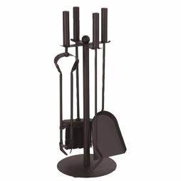 náradie krbové 49cm, čierna oceľ, sada 4-dielna so stojanom 760120