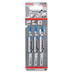 BOSCH 2608638472 pílky do priamočiarej píly T123X 100mm, kov, hliník, neželezné kovy 3ks