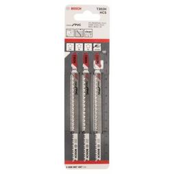 BOSCH 2608667447 pílky do priamočiarej píly T302BH 132mm, plasty PVC, PA, PS 3ks