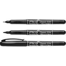 PICA permanentný značkovač pen fine 0,7mm, vodoodolný, čierny 533/46