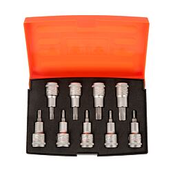 BAHCO hlavice nástrčné 1/2" TORX, T20-T60, 9-dielna súprava, ISO 1174/DIN 3120, S9TORX