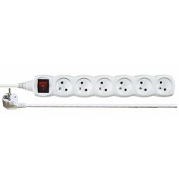 kabel 230V prodlužovací 3m, 6 zásuvek, vypínač P1613