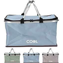 košík nákupný skladací THERMO 48*28*24cm, Al + polyester, 791234