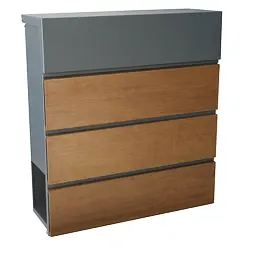 schránka poštovní 370*410*130mm, Zn 0,6mm, barva antracit, dekor dřevo, 524113