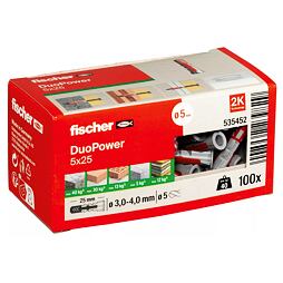 FISCHER hmoždinka DUOPOWER 5*25mm, 100ks 535452