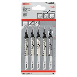 BOSCH 2608630014 pílky do priamočiarej píly T101BR 100mm, drevo, vláknité materiály 5 ks