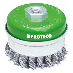 PROTECO kefa hrnčeková vrkočová 80mm*M14*2 Fe 0,5mm NEREZ 10.233-080-NER